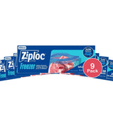 Ziploc Gallon Food Storage Freezer Bags, Grip 'N Seal Technology For Easier Grip (Pack Of 9)