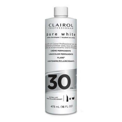 Clairol Professional Soy4plex Activator Pure White Creme Hair Color Developer Extra Lift, 16 oz